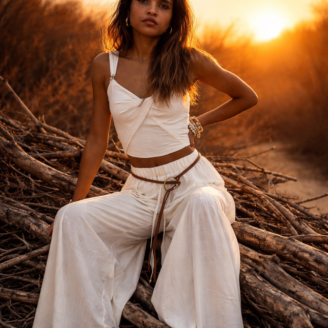 Jasmin  2-Piece Set with belt