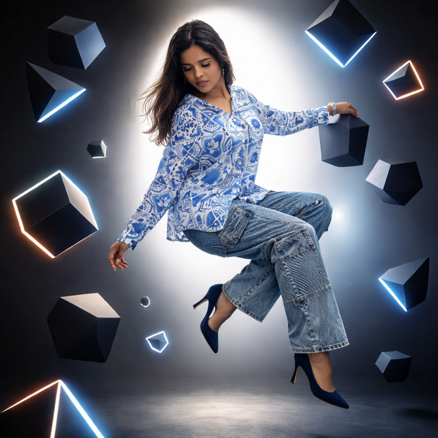 Island blue longe sleeve t-shirt